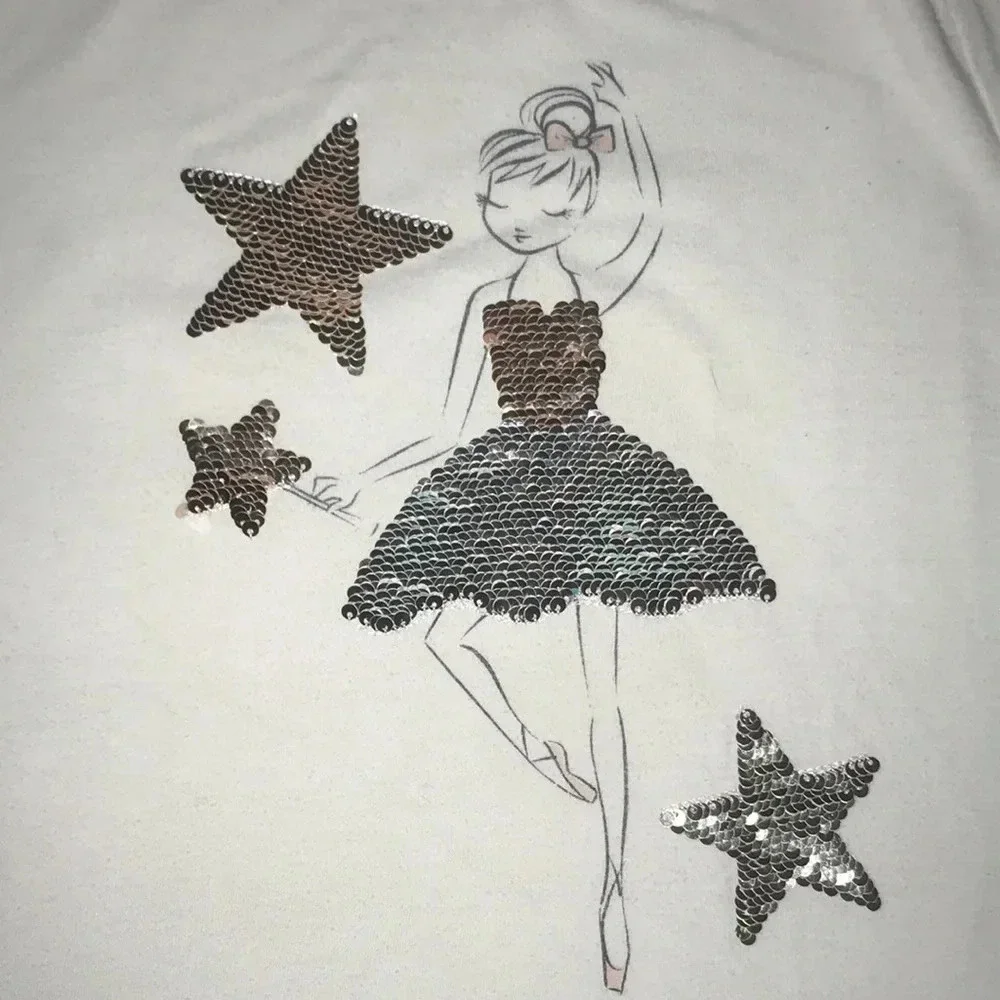 EPIC THREADS sequins ballerina color changing  short sleeve top size 6X